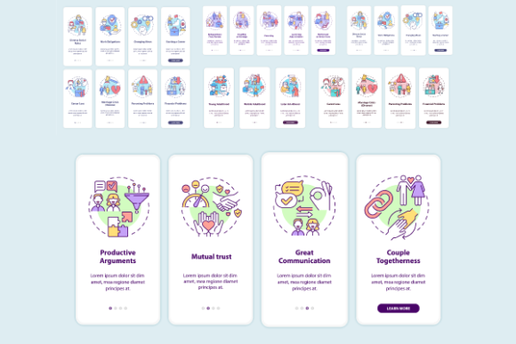 Adulthood Onboarding App Page Bundle Graphics