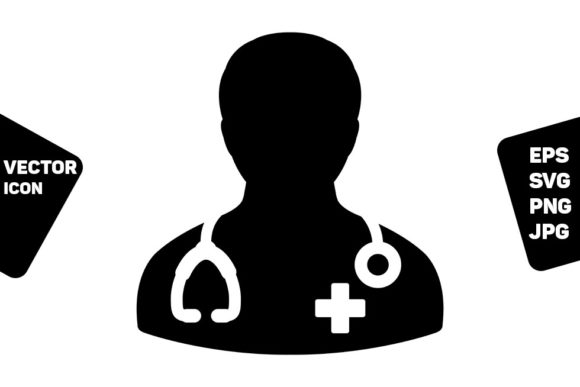 Ask a Doctor Icon Vector Male Person Graphics