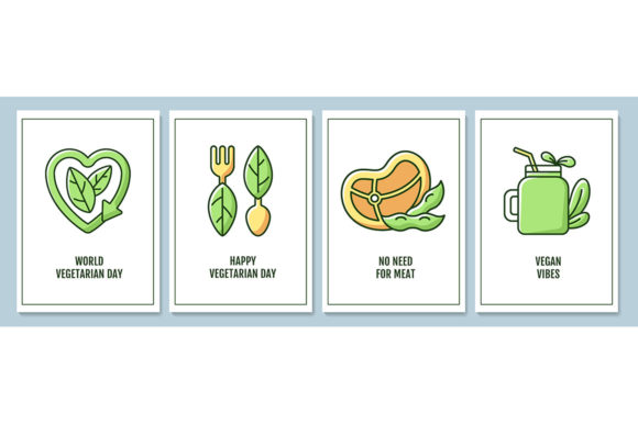 Celebrating Vegetarian Awareness Cards - Graphic Templates for Branding