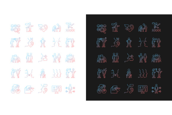 Communication Channel Gradient Icons Set for Crafting and Design