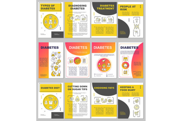 Diabetes Brochure Template Set for Graphic Templates