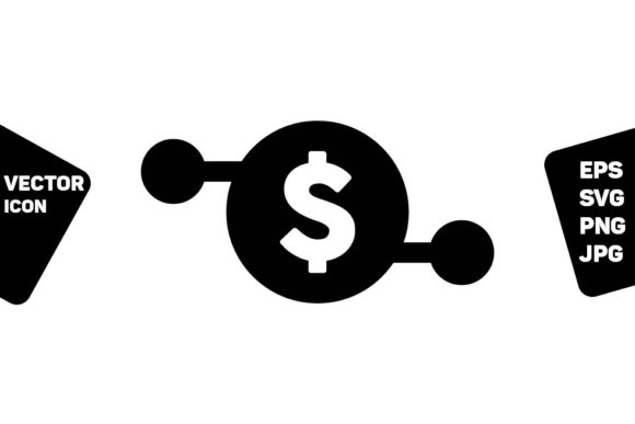 Digital Dollar Currency Icon Symbol for Graphics and Icons
