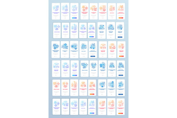 Digital Twin Onboarding Mobile App Page Graphics
