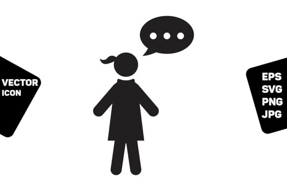 Discussion Icon Vector Female Person - A Versatile Graphic Asset
