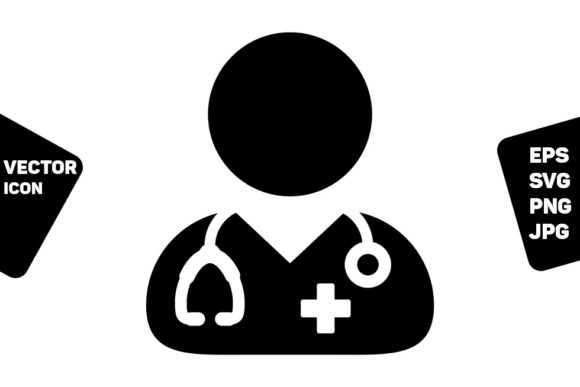 Doctor Icon Vector Male Person Profile Graphics