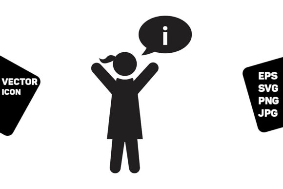 Feedback Icon Vector Female Person Sign for Modern Web Design