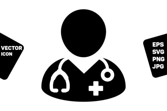 First Aid Icon Vector Male Doctor Person for Marketing Graphics