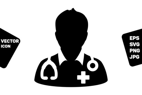 Health Icon Vector Male Doctor Person for Web and Editorial Design
