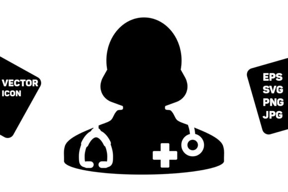 Healthcare Icon Vector Female Doctor Graphics