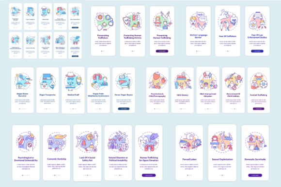Human Trafficking App Page Bundle Graphics