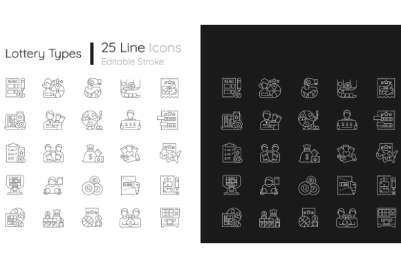 Lottery Types Linear Icons Bundle Review