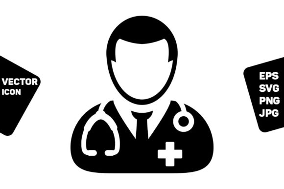 Medical Icon Vector Male Doctor Person Graphics