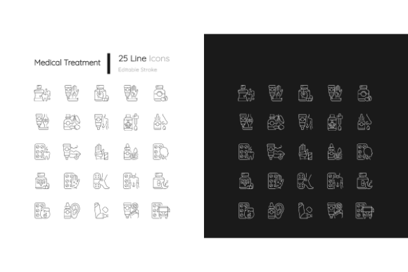 Medical Treatment Icons Bundle for Local Business Graphics
