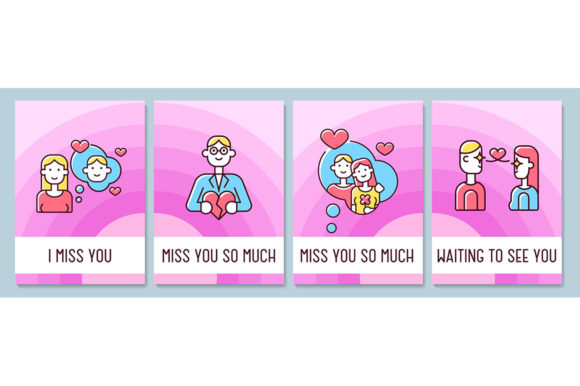 Message for Partner Greeting Card Set - Graphic Templates for Creative Publishing