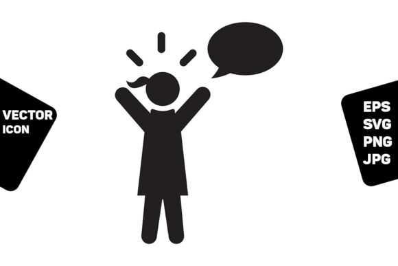 Message Icon Vector Female Person Symbol for Branding and Design