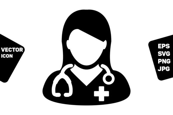 Nurse Icon Vector Female Person Profile Graphics