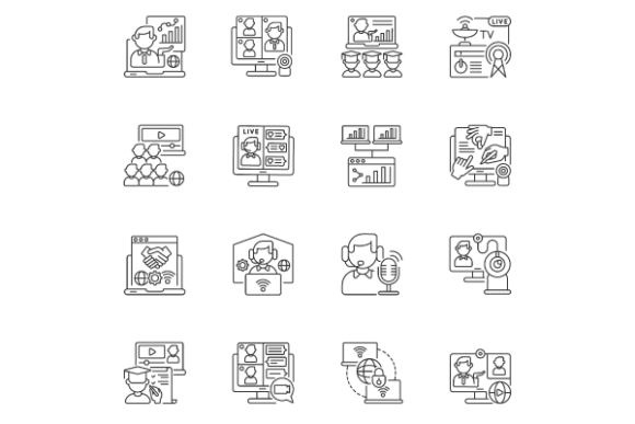 Online Conference Linear Icons Set Review