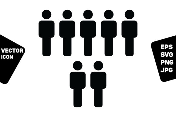People Icon Vector Male Group for Branding and Marketing
