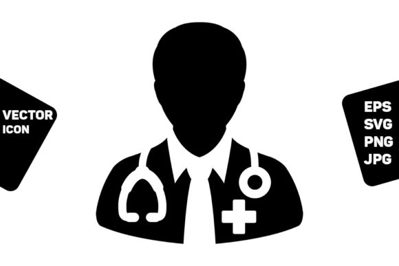 Physician Icon Vector Male Person Graphics