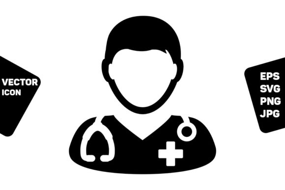 Physician Icon Vector Male Person Symbol for Graphics and Icons