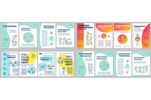 Pneumonia Brochure Template Set for Graphic Templates