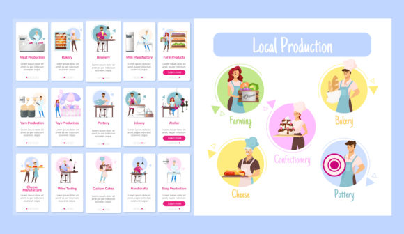 Production Fields Onboarding Mobile App Graphics