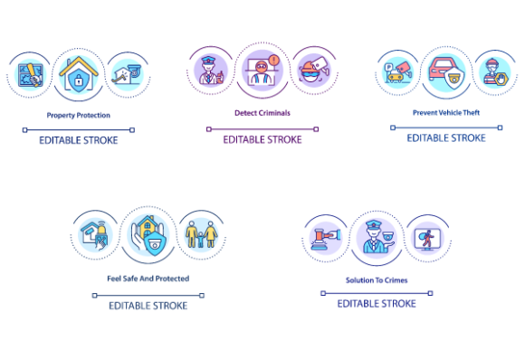 Property Protection Concept Icons Review