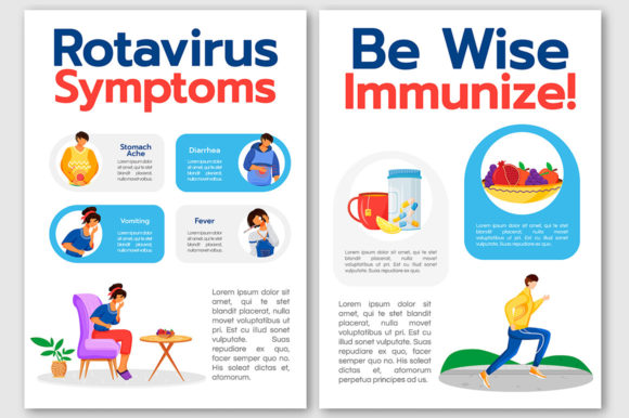 Rotavirus Symptoms Flat Vector Brochure for Graphic Templates
