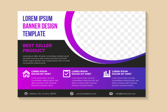 Seller Purple Black Horizontal Banner - A Modern Graphic for Flyers