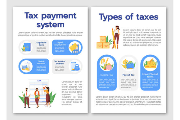 Tax Payment System Flat Vector Brochure - Graphic Templates for Crafters
