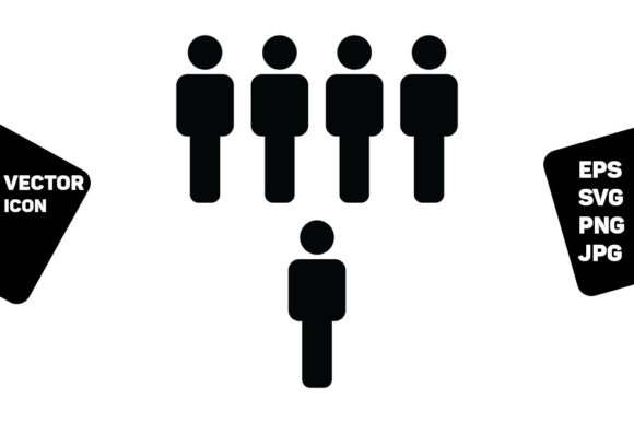 Team Icon Vector Male Group of People for Local Branding