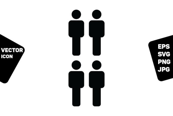 Teamwork Icon Vector Male Group People Graphics