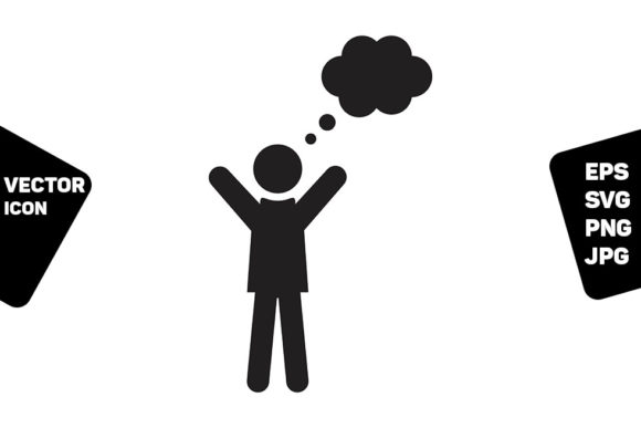 Think Bubble Icon Vector Male Person Graphics